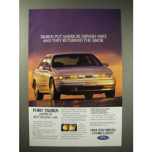 1994 Ford Taurus Car Ad - Put America's Drivers First