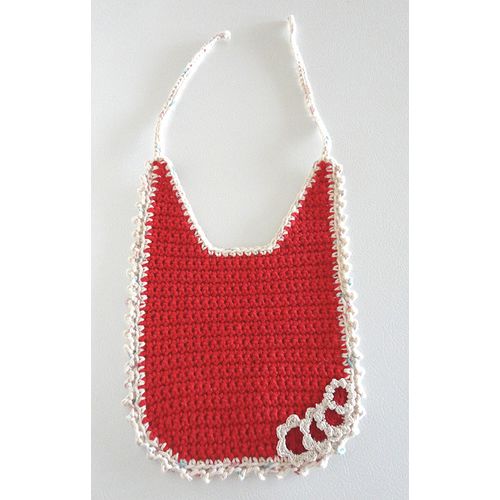 Baby toddler bib burp cloth #bb002 cotton crochet 7.5 inch x 7.75 inch