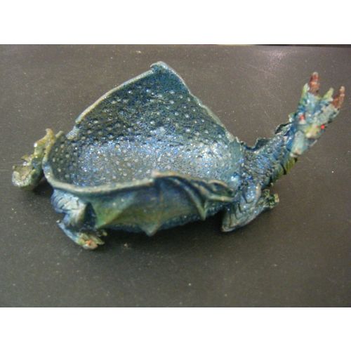 Novelty Inc Mystic Collection Blue Glitter Dragon Incense Burner Metal Figurine