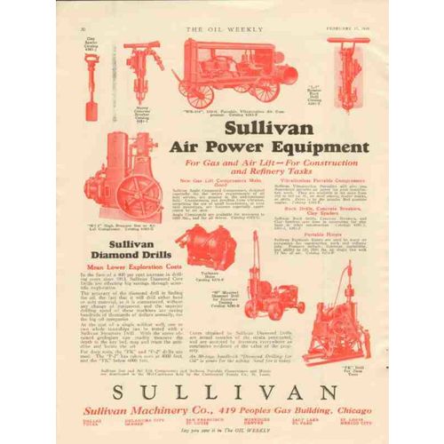 SULLIVAN MACHINERY COMPANY 1928 air power equipment drills vintage ad2