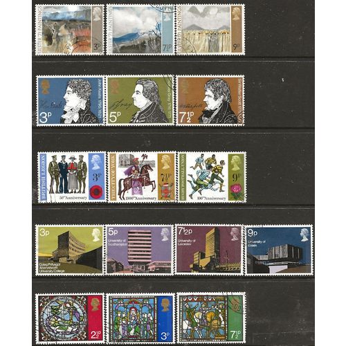 1971 All Commemoratives SG881-896 Very Fine Used Year Set.