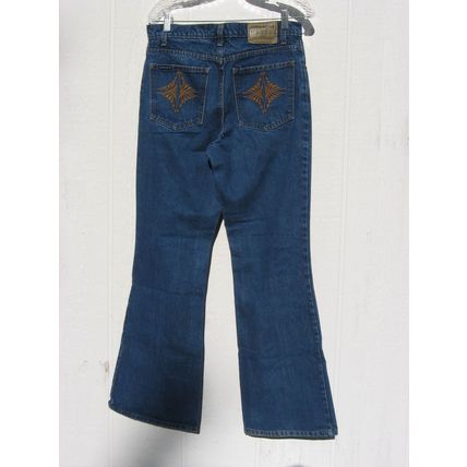 Womens Jordache Blue Jeans 11/12 32x32 Embroidered Denim