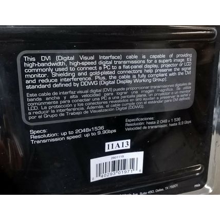GIGAWARE 6-FT. DVI-D DUAL LINK Gold plated CABLE #26-1119~ NEW ~
