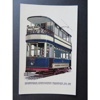 Birmingham Corporation Tramways No.395, Prescott-Pickup Postcard