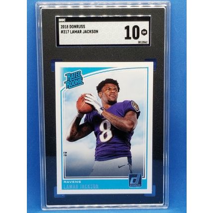 2018 Donruss #317 Lamar Jackson RR RC SGC Graded 10