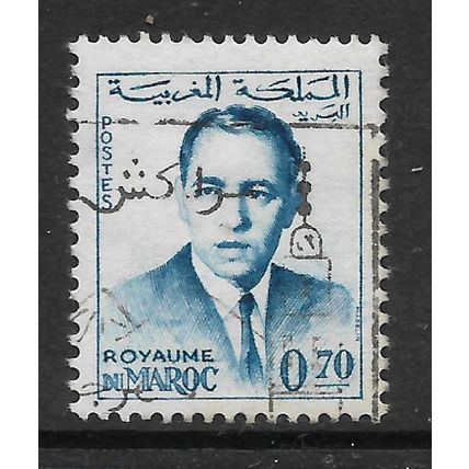 MOROCCO 1962 KING HASSANTI 70F BLUE SG 119 FINE USED#2