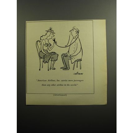 1951 American Airlines Ad - Cartoon by Sam Cobean - Doctor