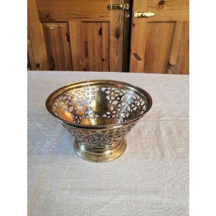 Antique, Soviet/Russian, Niello, Gold Plated 875 Solid Silver Kubachi Sweet Bowl