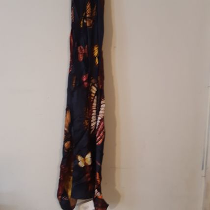 Echo Oblong Dancing Butterflies Navy Multi Scarf 13"x 72" One Size