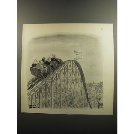 1952 Cartoon by Chas Addams - Construction Ahead
