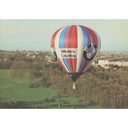 BMW Car Hot Air Balloon Western Counties Bristol Advertising Postcard