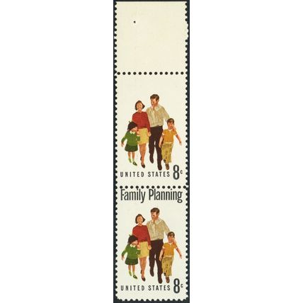 1455, Mint NH 8¢ "Family Planning" Missing Pair Freak Error * Stuart Katz