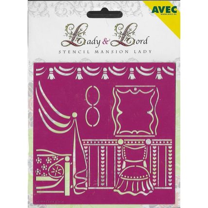 Lady & Lord. Stencil Mansion Lady. Embossing Cardmaking Scrapbooking