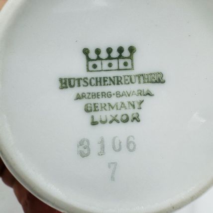 Hutschenreuter Luxor Germany Porcelain 3106 Creamer & Sugar White Gold Trim Rare