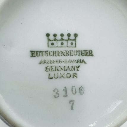 Hutschenreuter Luxor Germany Porcelain 3106 Creamer & Sugar White Gold Trim Rare