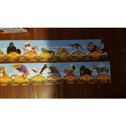 melissa & doug 28 piece FLOOR PUZZLE ALPHABET TRAIN 10 feet long