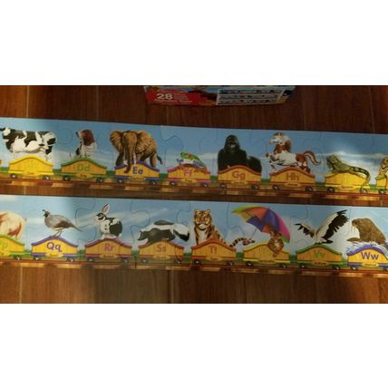 melissa & doug 28 piece FLOOR PUZZLE ALPHABET TRAIN 10 feet long