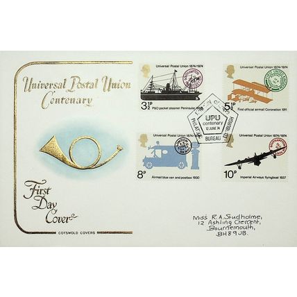 1974 Universal Postal Union Centenary, Philatelic Bureau Edinburgh Postmark, FDC