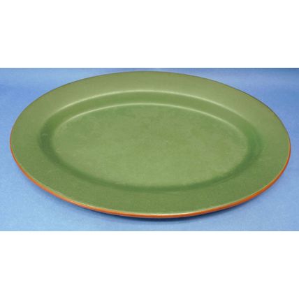 3 WSP Casa Verde Terra Cotta 18" Oval Serving Platter Tableware Green Portugal