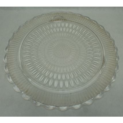 Vintage Federal Glass Sunflower Bubble Pattern Footed 12" Cake Plate Platter