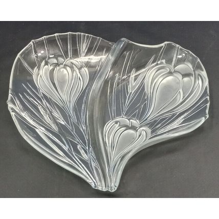 SAVOIR VIVRE Crystal Glass Serving Platter Tray Vintage 80's Germany