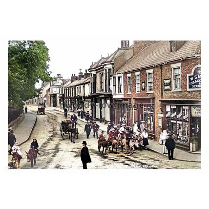 ptc2353 - Yorks. - Ladies on Horseback by Tobacco Shop in Hornsea - print 6x4