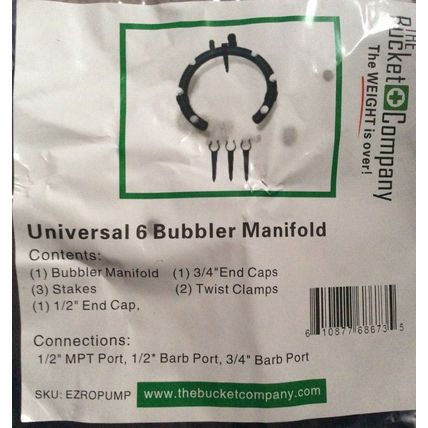 4 x The bucket Company Hydroponics Drip Irrigation 6 Bubbler Manifolds