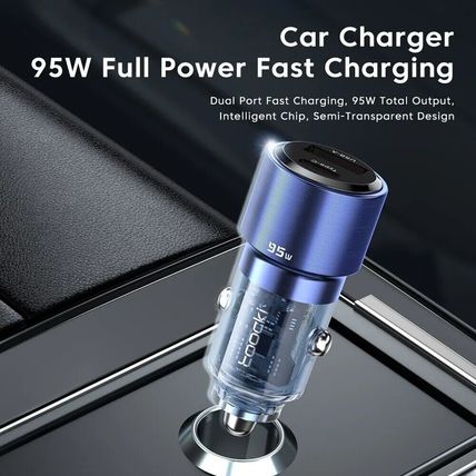USB C Car Charger QC4.0 2 PD Port 100W Cable for Laptop Phone 90W 45W 12-24v 65W