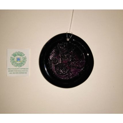 AMETHYST PRESSED GLASS SUNCATCHER EARLY BIRD CATCHES THE WORM ORNAMENT