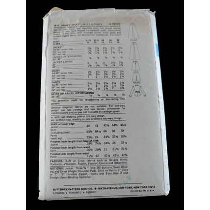 Womens 1970s Dress Pants Pattern Size 10 Butterick 3811 Cut & Complete 19 Piece