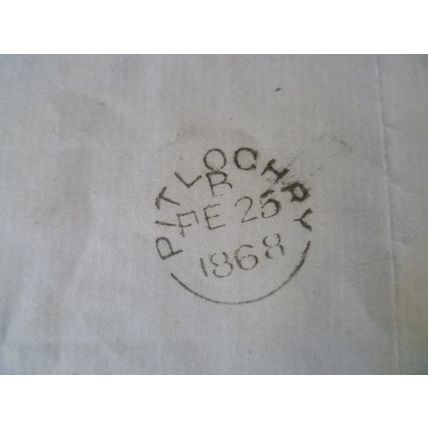 1868 GB QV 1d Red stamp Plate 89 cover Pitlochry Edinburgh MacDonald Dunalistair