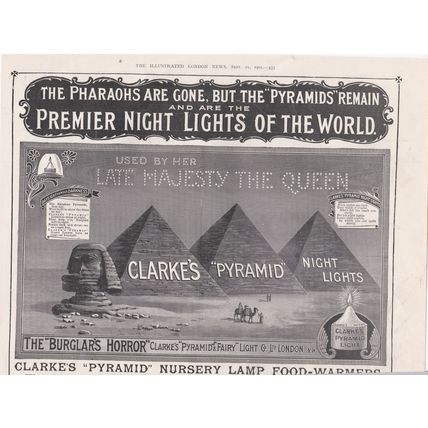 1901 CLARKES PYRAMID NIGHT LIGHTS MAGAZINE ADVERT