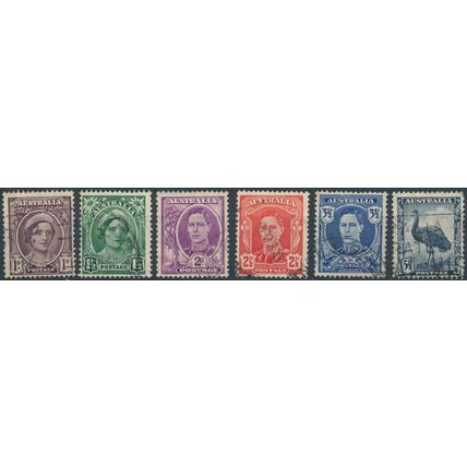 KGVI Definitive - Australia 1942/44 - FH - SG 203/8 (B)