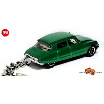 RARE KEYCHAIN GREEN CITROEN DS/ID 21/19/23D FRENCH POLICE