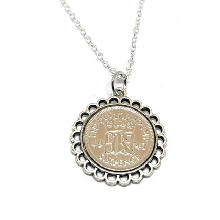 1949 76th Birthday lucky sixpence Fine Pendant 76th Birthday Gift Boxed
