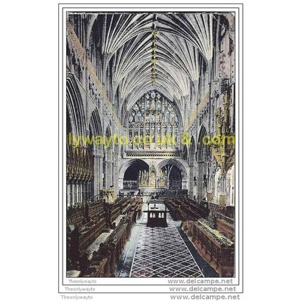 EXETER CATHEDRAL (INTERIOR), DEVON, ENGLAND, 1905, Postcard