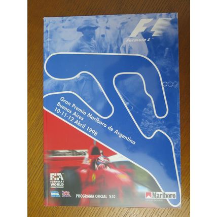 1998 ARGENTINA FORMULA 1 GRAND PRIX PROGRAMME