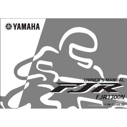 YAMAHA FZR1300N OWNERS MANUAL MOTORCYCLE 106 PAGES IN ENGLISH
