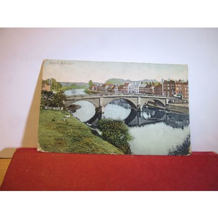 BRIDGE, BEWDLEY, WORCESTERSHIRE used antique postcard by John Wilks 1910 pm =