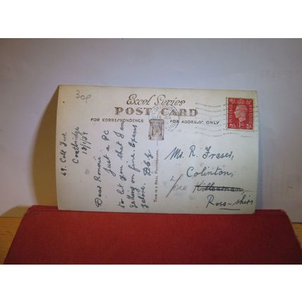 ART GALLERY, GLASGOW used vintage postcard RP 1939 pm =