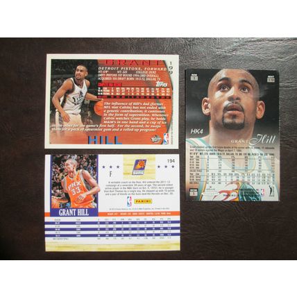 Three (3) Grant Hill Basketball Cards - See Pictures and Description Below
