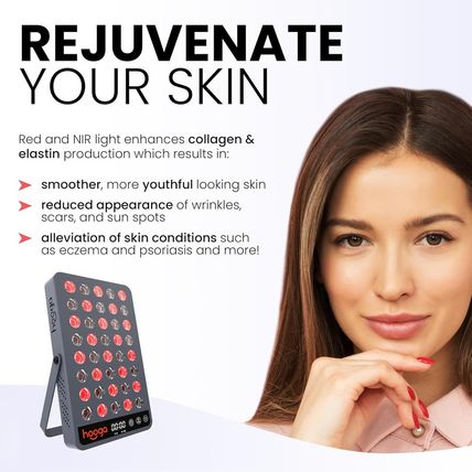 Hooga Red Light Therapy, 660Nm 850Nm near Infrared Light Therapy with Timer, Bui