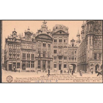 Town Hall, Star and Swan, The Grand' Place, Brussels, c.1920s - Desaix Postcard