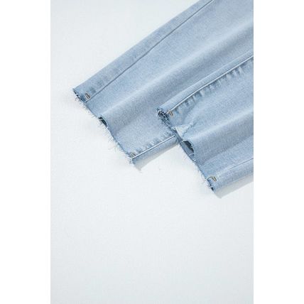 Beau Blue Mid Rise Ankle-Length Distressed Skinny Jeans