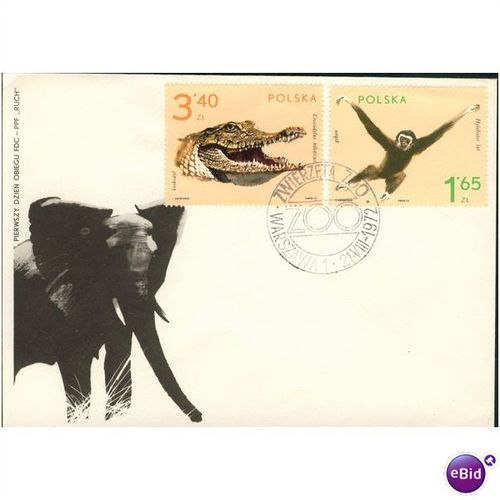 Poland FDC 1972 - SG 2147-2155 - Zoo Animals