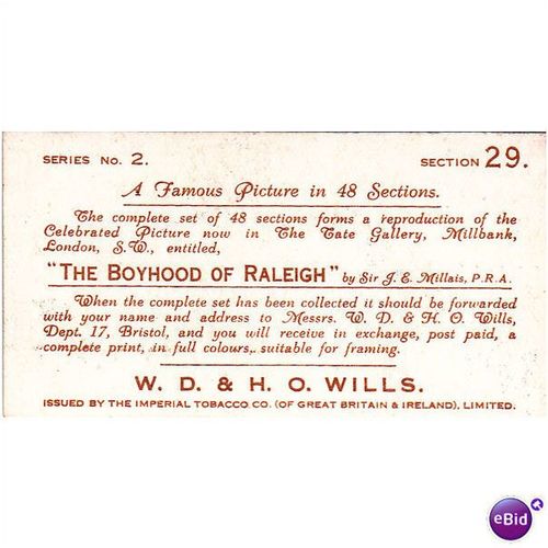 Wills The Boyhood Of Raleigh (Sect) Card No. 29