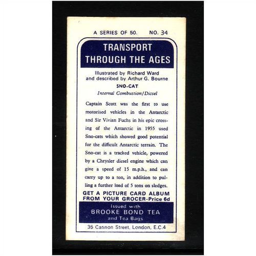 Brook Bond TRANSPORT THROUGH THE AGES No 34 SNO - CAT Mint