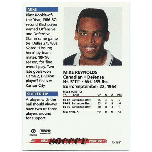 1991 Soccer Shots MSL - #055 - Mike Reynolds