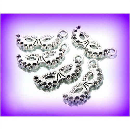 5 Pcs Shades Grey Mask Jewellery Making Charm Tibetan Silver Pendant 636