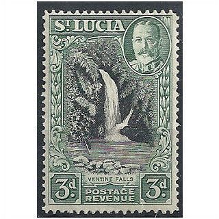 St Lucia 1936 SG118 3d Black & Dull Green Mounted Mint . .